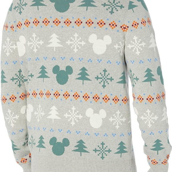 NWT Disney Amazon Essentials Men's Gray Sweater Mickey Fair Isle - Picture 3 of 10